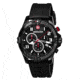 Wenger Mens Squadron Chrono Swiss Watch w/ PVD case/black dial/white numerals/black strap 77053