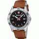 Wenger Platoon Black Dial, Brown Leather Strap 0941.103