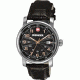 Wenger Urban Classic Black Sunray Textured Dial, Brown Leather Strap 1041.104