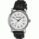Wenger Urban Classic Silver Sunray Textured Dial, Black Leather Strap 1041.102