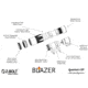 Z-Bolt Blazer LEP Weapon Light - 18350 - Cable Port &amp; Arms Mount, Black, LEP-18350-PORT-BLK-PHCF-17S