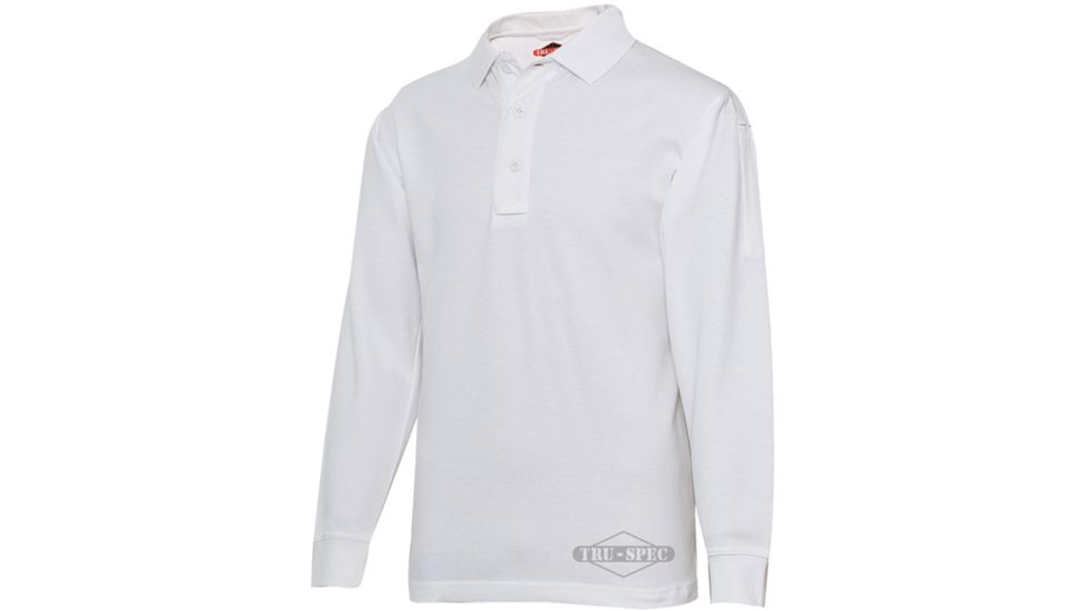 24 7 Series 4359009 Mens Long Sleeve Polo Shirt White