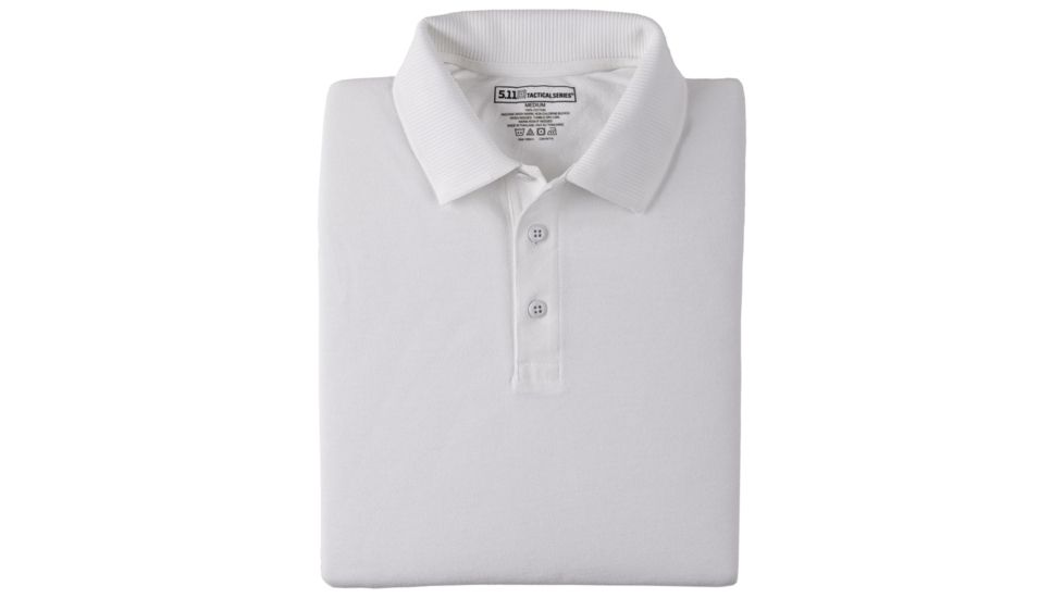 5.11 Tactical Professional Long Sleeve Polo - Men's, 2XL, Regular, White, 42056-010-2XL