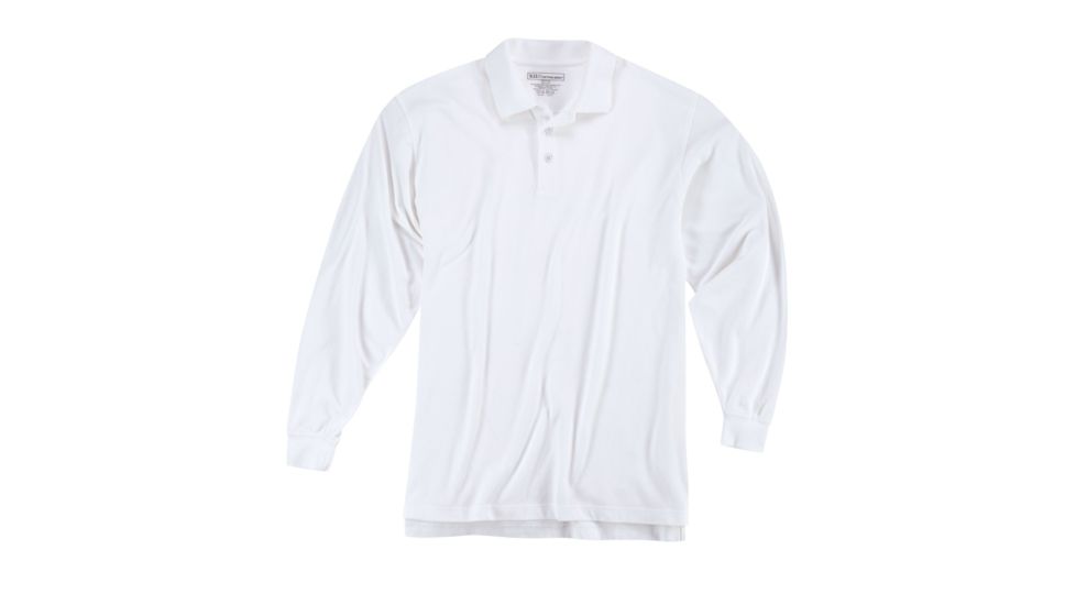 5.11 Tactical Professional Long Sleeve Polo - Men's, 2XL, Regular, White, 42056-010-2XL