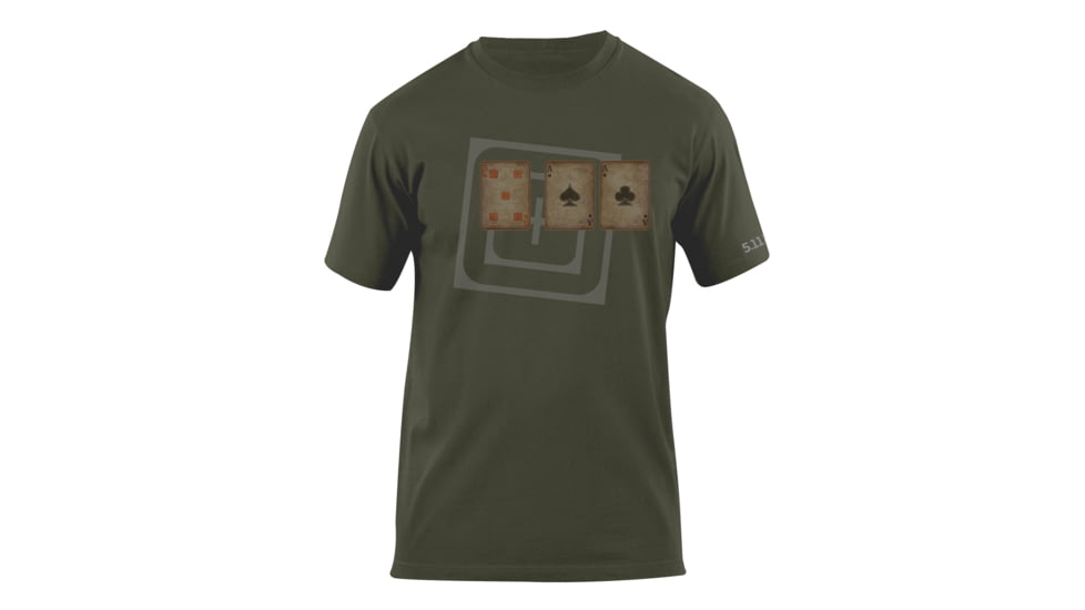5.11 Tactical Card Tricks Logo T Shirt - Od Green - S 41006AG-182-S