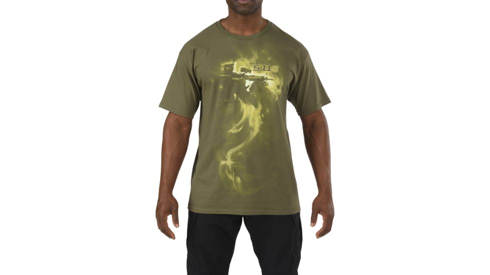 5.11 Tactical Logo T S/S Smoke 'Em, OD GREEN, L 41006DG182L