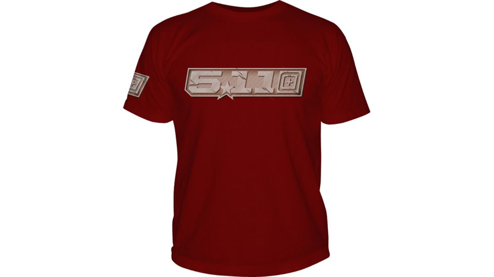 5.11 Tactical Logo TShirT Shirt Sleeve Gunmetal, Cardinal, L 41006BV-470-L