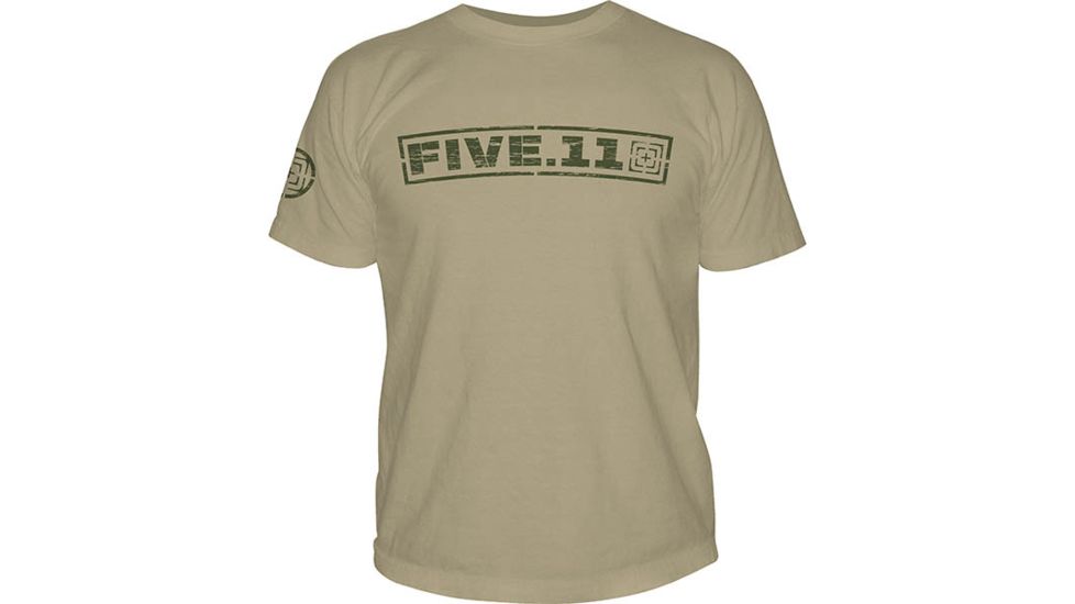 5.11 Tactical Logo TShirt Short Sleeve Pulling Rank, Tan, 2XL 41006BU-170-2XL