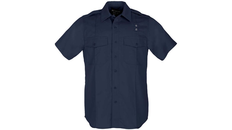 5.11 Tactical PDU Short Sleeve Twill Class A Shirt - Men's, Midnight Navy, LR, 71183-750-L-R