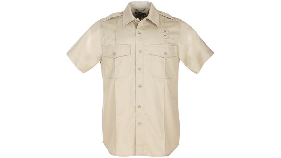 5.11 Tactical PDU Short Sleeve Twill Class A Shirt - Men's, Silver Tan, MR, 71183-160-M-R