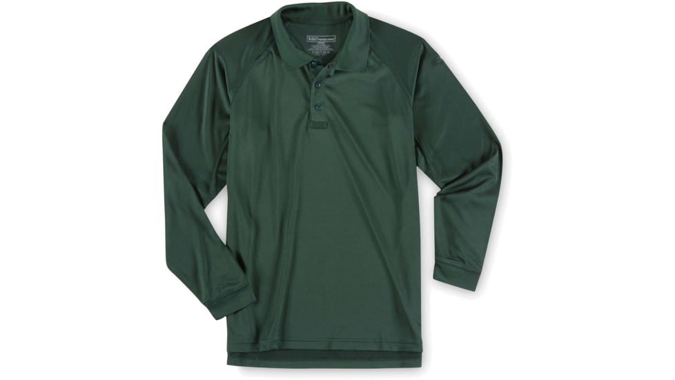 5.11 Tactical Performance Long Sleeve Polo - Men's, Small, Regular, TDU Green, 72049-190-S