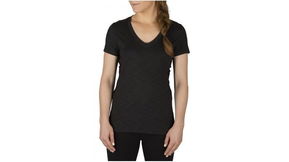 5.11 Tactical Womens Zig Zag V-Neck Shirt, Black, XS 61306-019-XS