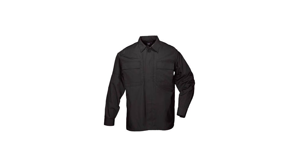 5.11 Tactical Taclite TDU Long Sleeve Shirt, Tall - Men's, Black, XL, 72054T-019-XL