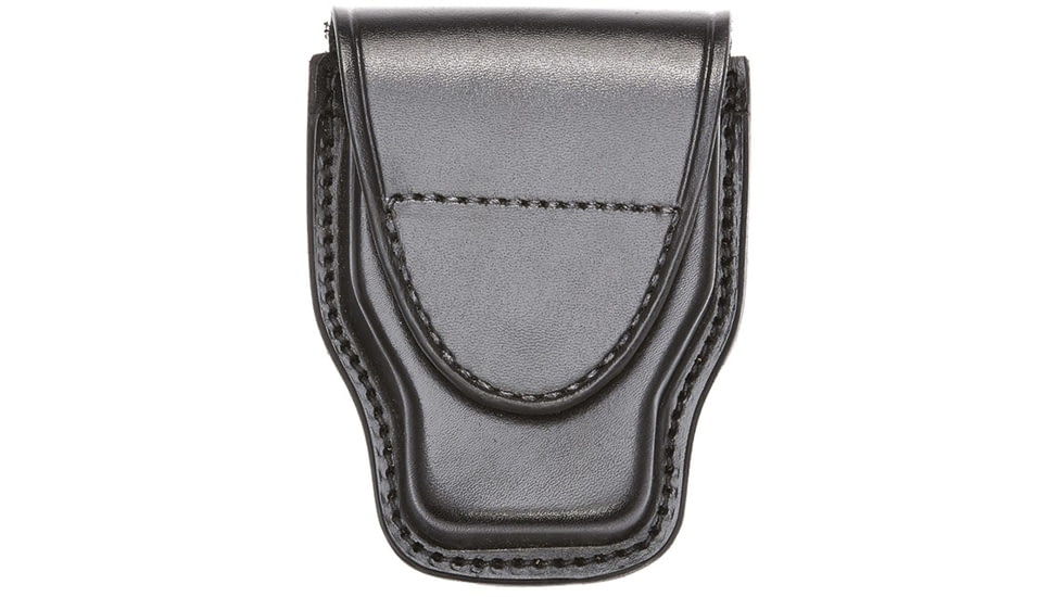 Aker Leather Model 508 Handcuff Case, Small, Hidden Snap, Plain, Black, A508-BP-HS