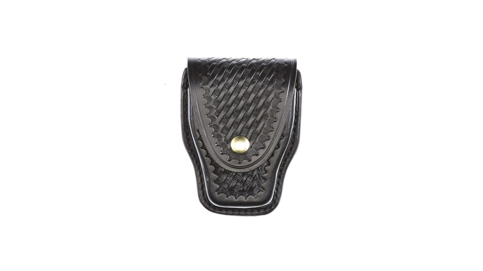 Aker Leather Model 508A ASP Handcuff Case, Small, No Snap, Basketweave, Black, A508A-BW