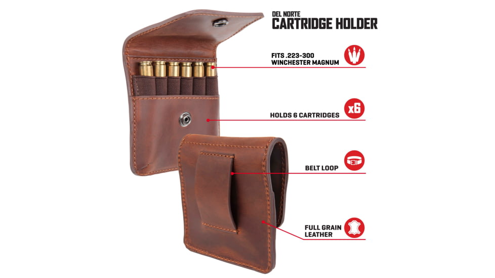 Allen Del Norte Leather Belt Loop Cartridge Holder, Brown, 8513