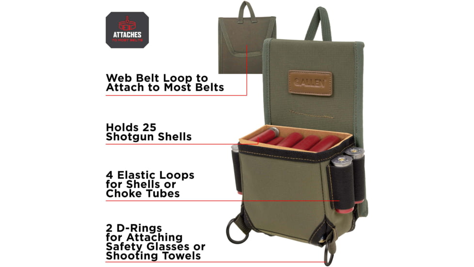 Allen Triumph Rip-Stop Shell Carrier, 52in Waist Belt, Olive Green, Single Box, 8327
