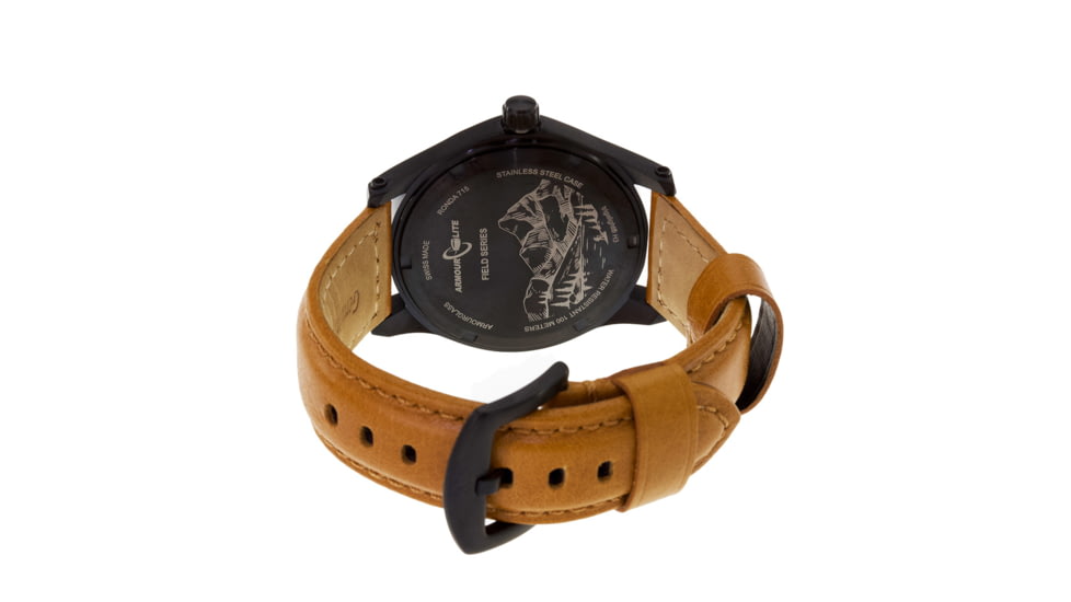 Armourlite Field Series AL124 Swiss Made Tritium Illuminated Watch with Shatterproof Armourglass, Black Case, Black Dial, White Numbers, 42mm, AL124