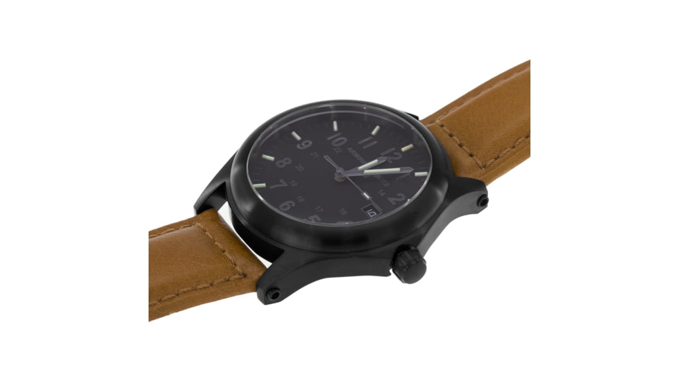 Armourlite Field Series AL125 Swiss Made Tritium Illuminated Watch with Shatterproof Armourglass, Black Case, Blackout Dial, 42mm, AL125