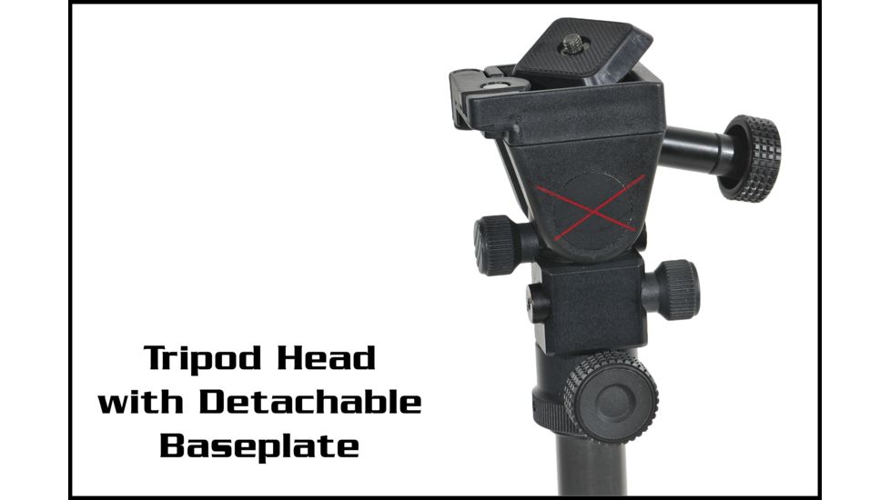 Ashbury Precision Ordnance TACT3, Accupoint Compact Tactical Tripod w/Detachable Base Plate, Tactical Gray 600-41V-0007-00