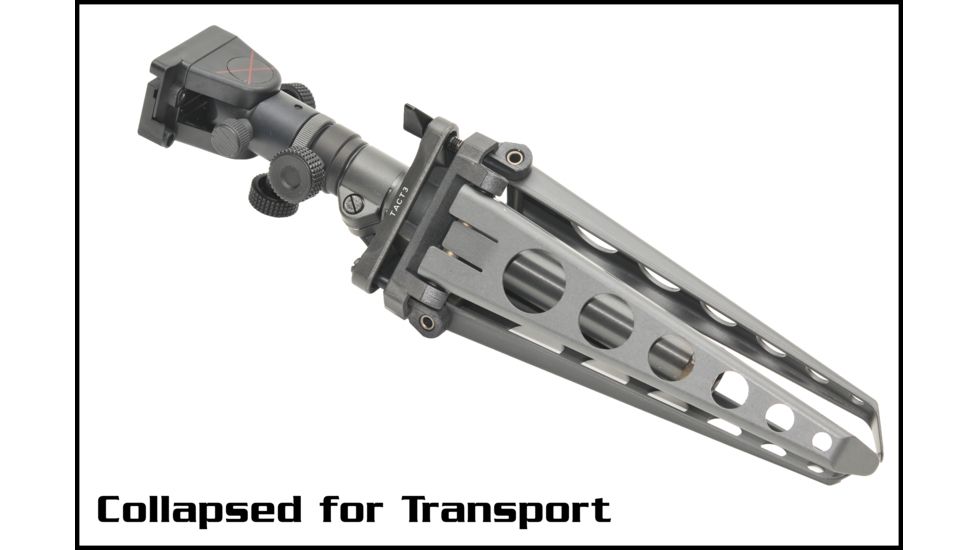 Ashbury Precision Ordnance TACT3-Q, Quantum Compact Tactical Tripod w/Afixed Hinged Base Plate, Tactical Gray, NSN 1260-01-578-1898 600-41V-0002-00