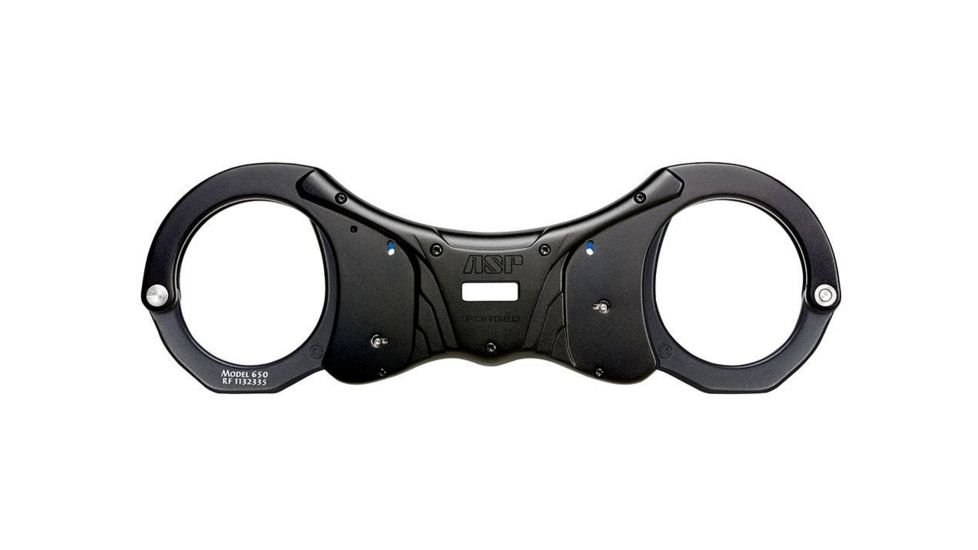 ASP Extended Rigid Ultra Cuffs Aluminum, 2 Pawl Blue - Security, Black, 46030