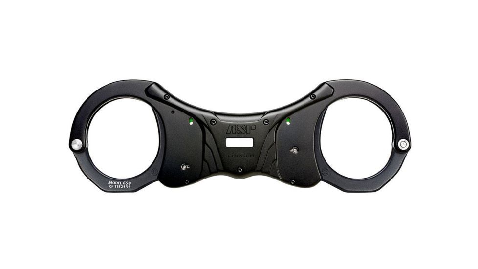 ASP Extended Rigid Ultra Cuffs Aluminum, 3 Pawl Green - European, Black, 66030