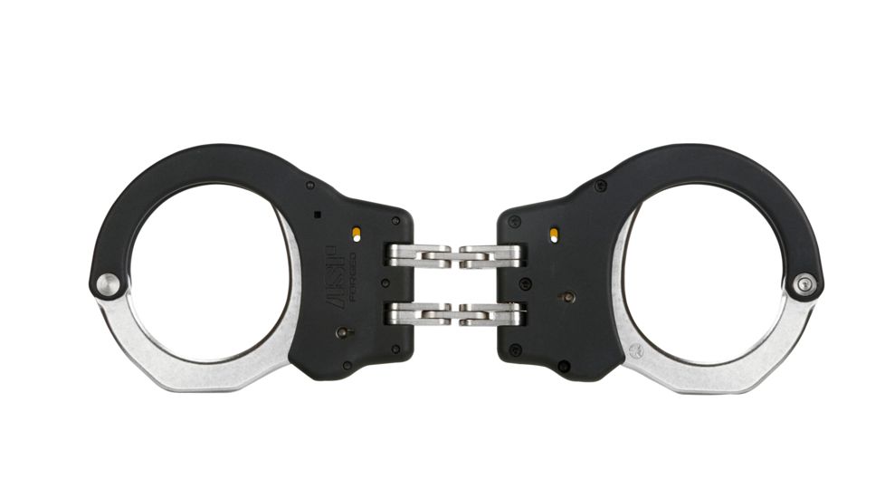 ASP Hinge Ultra Cuffs Steel - Black, 1 Pawl Yellow - Tactical, Black, 56119