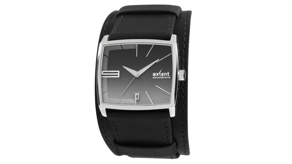Axcent Dawn Watch, Black Strap, Charcoal Face, Silver Hands X70241-237