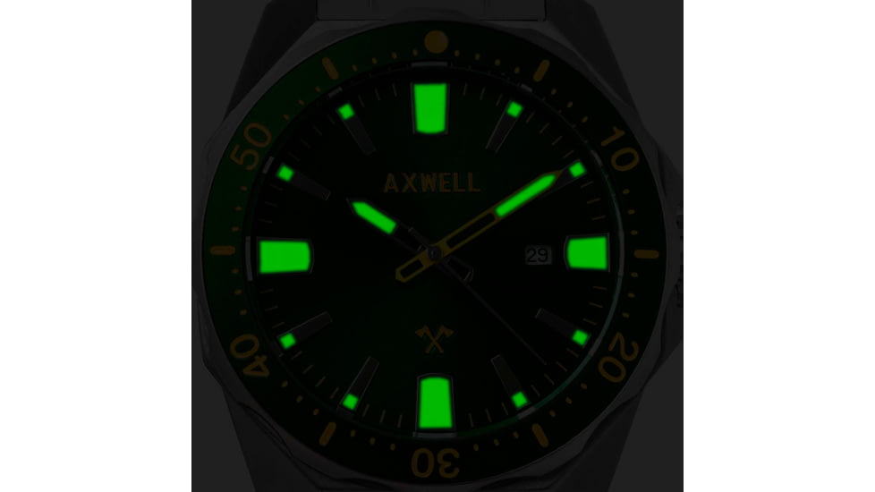 Axwell Bracelet Watch w/ Date, Silver, AXWAW107-1, Silver, One Size, AXWAW107-1