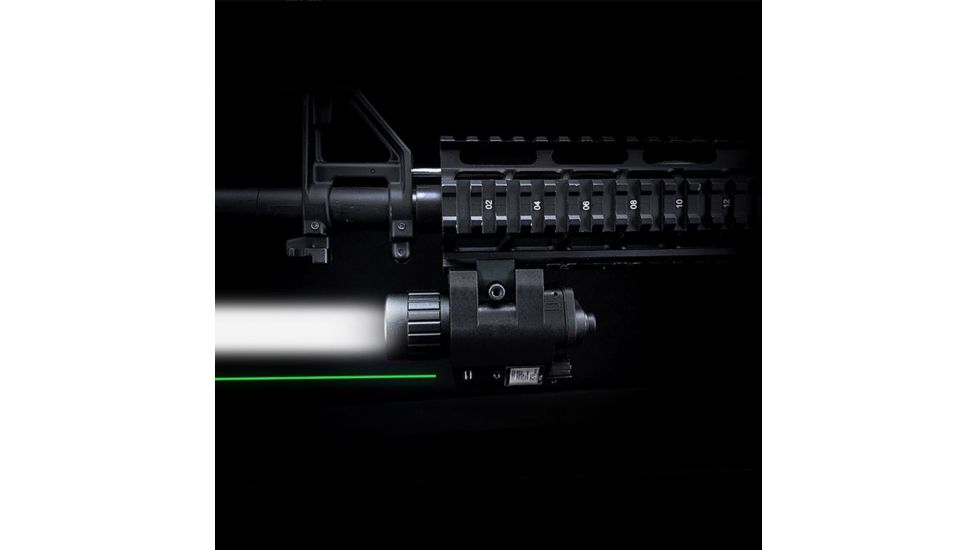 Barska Laser LED Weapon Flashlight, CR123A, Green, 200 Lumens, Black, AU12716
