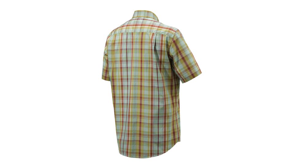 Beretta Mens Drip Dry Button-Down Short Sleeve Shirt,Green/Bordeaux,2XL LU52007517075GXXL