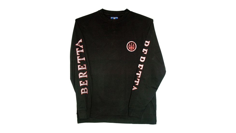 Beretta T-Shirt Double Logo Long Sleeve, Black, Extra Large TS7172940999XL