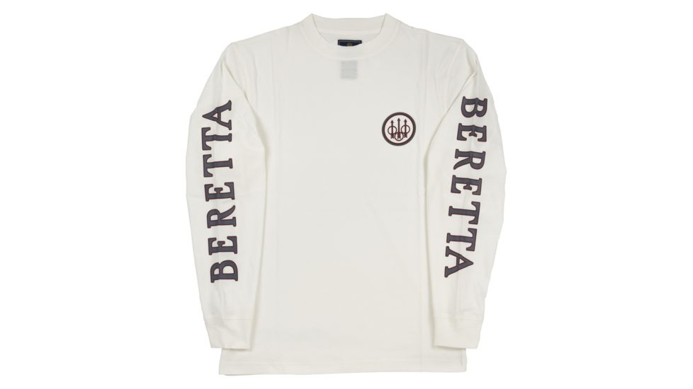 Beretta T-Shirt Double Logo Long Sleeve, White, Small TS71729401S