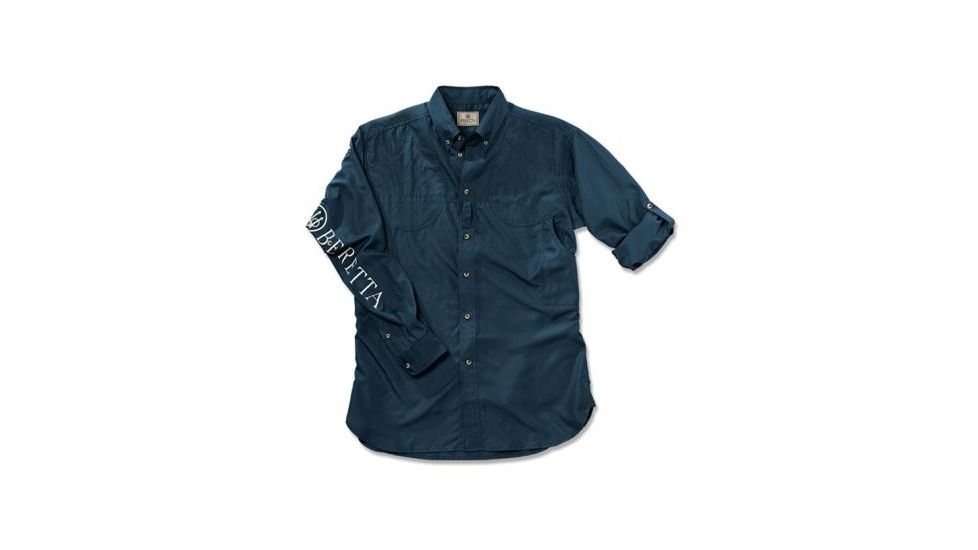 Beretta V-Tech Shooting Shirt, Long Sleeve, Navy, XL LT0975520504XL