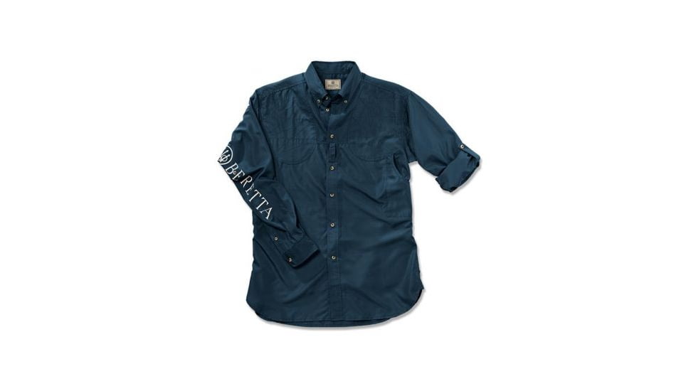 Beretta V-Tech Shooting Shirt, Long Sleeve, Navy, XXXL LT0975520504XXXL