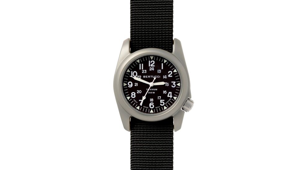 Bertucci Watches A-2T Vintage Watch with Black dial/Titanium Case, 40mm 12074