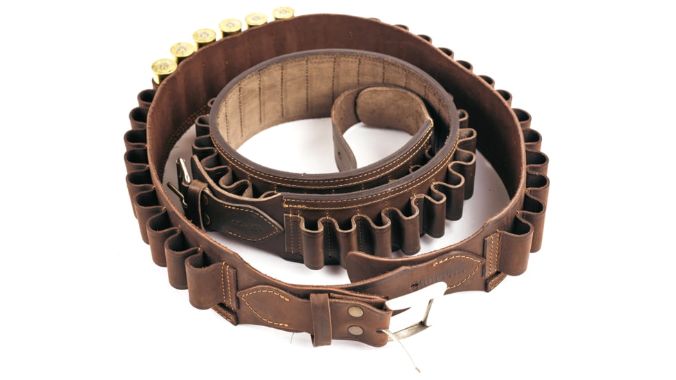 Bieling Leather Co. Classic Leather Shotgun Shell Belt - 12 Gauge, Brown, 37 - 42in, BLC0006