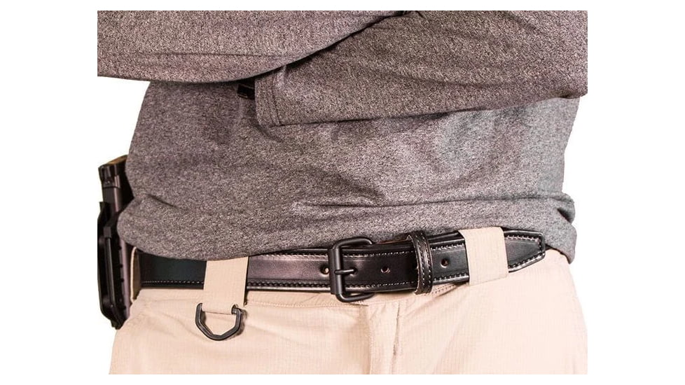 Bigfoot Gun Belts Untamed Series 1.5in Wide Leather 14oz Gun Belt w/ Steel Core - Men's, 28in, Black, Flat Black Buckle, GB14C-28-BL-FB