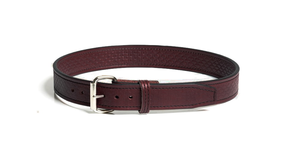Bigfoot Gun Belts Gun Belt, Basket Weave Pattern, 14oz No Core, 28 Inch, Flat Black, DarkBrown, GB-BASK-14NC-28-DBR-FB