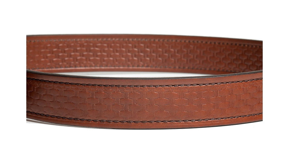 Bigfoot Gun Belts Gun Belt, Basket Weave Pattern, 14oz No Core, 40 Inch, Silver Buckle, LightBrown, GB-BASK-14NC-40-LBR-SV