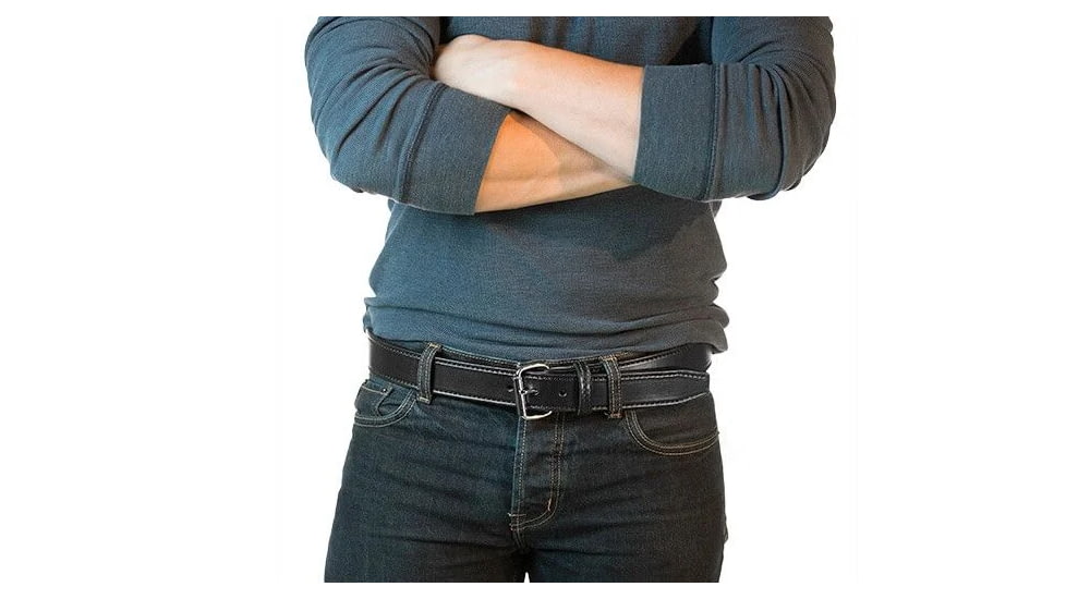Bigfoot Gun Belts Gun Belt 14oz Steel Core - 32 Inch - Black - Stainless Steel - GB14C-32-BL-SS