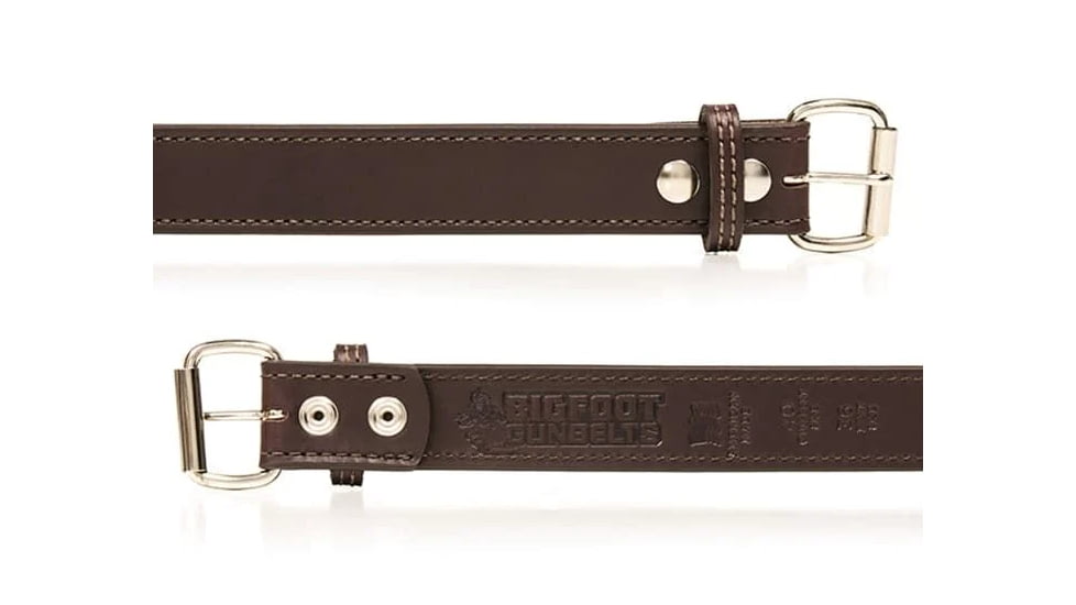 Bigfoot Gun Belts Gun Belt 14oz Steel Core - 34 Inch - Brown - Stainless Steel - GB14C-34-BR-SS