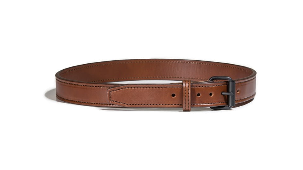 Bigfoot Gun Belts Untamed Series 1.5 Wide Leather 14 Oz Gun Belt - With Steel Core, 42 Inch, Flat Black, Brown, GB14C-42-BR-FB-D