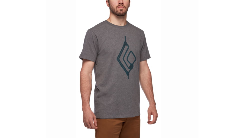 Black Diamond Rope Diamond Tee - Mens, Charcoal Heather, Small, AP7300580036SML1