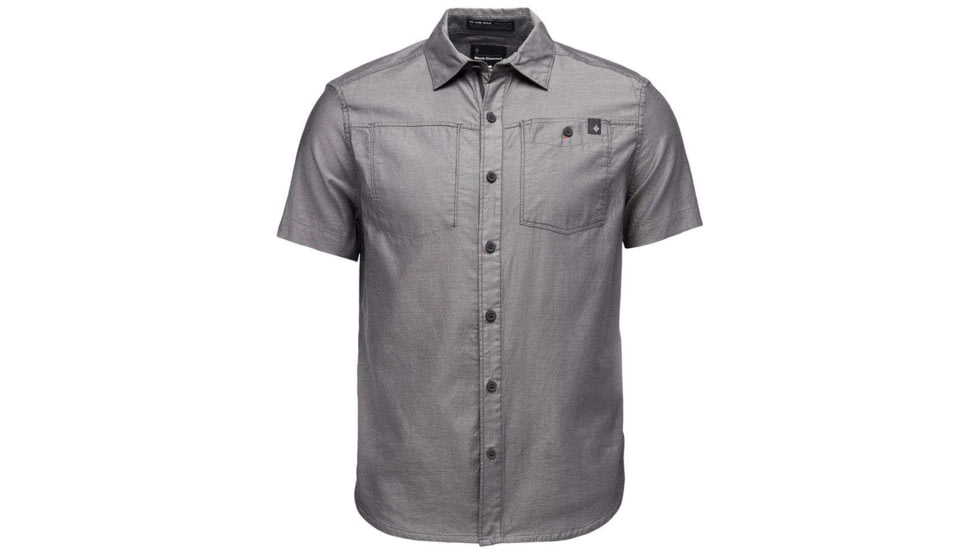 Black Diamond Short Sleeve Solution Shirt - Mens, Large, Black Ash, AP7530049006LRG1
