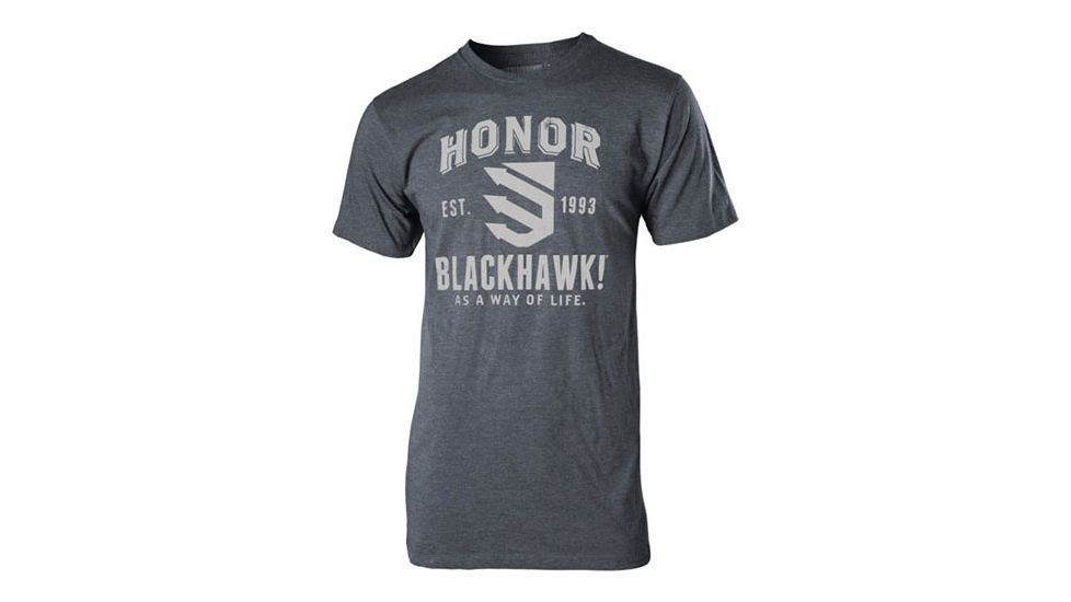 BlackHawk HONOR T-Shirt Grey Flag, Black, Large, GT01BKLG