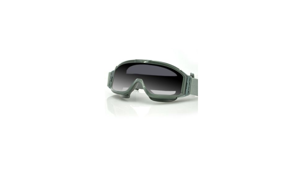 Bobster Alpha Interchangeable Goggles, Green Frame, Smoke &amp; Clear Lenses BALP101G