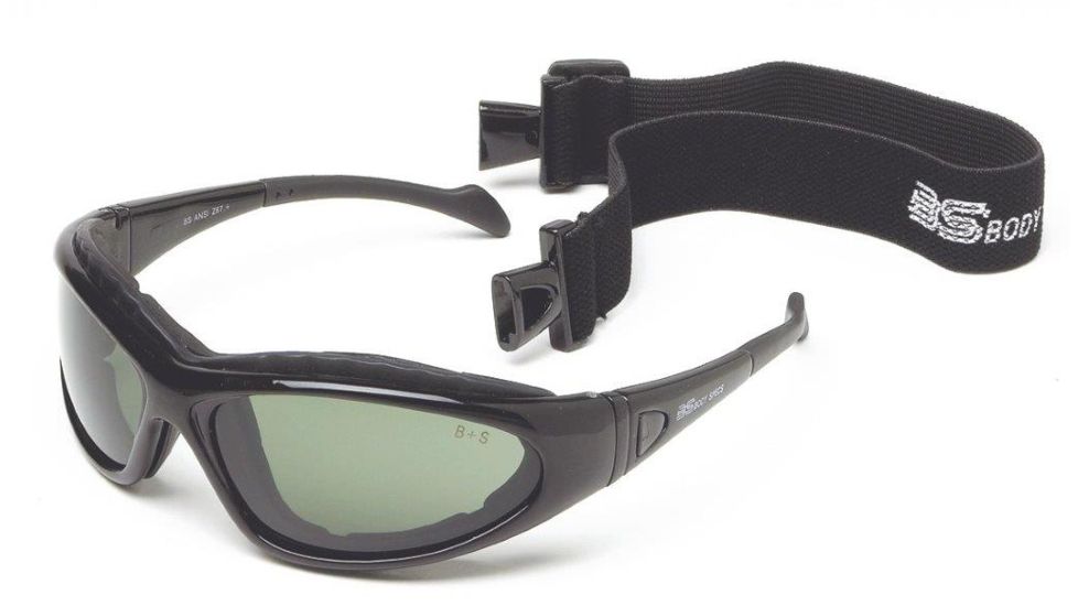 Body Specs Cups II Extreme Sport Goggle, Metallic Black Frame, Grey, Clear, Yellow Lens BSG-3-MATT-BLK-13