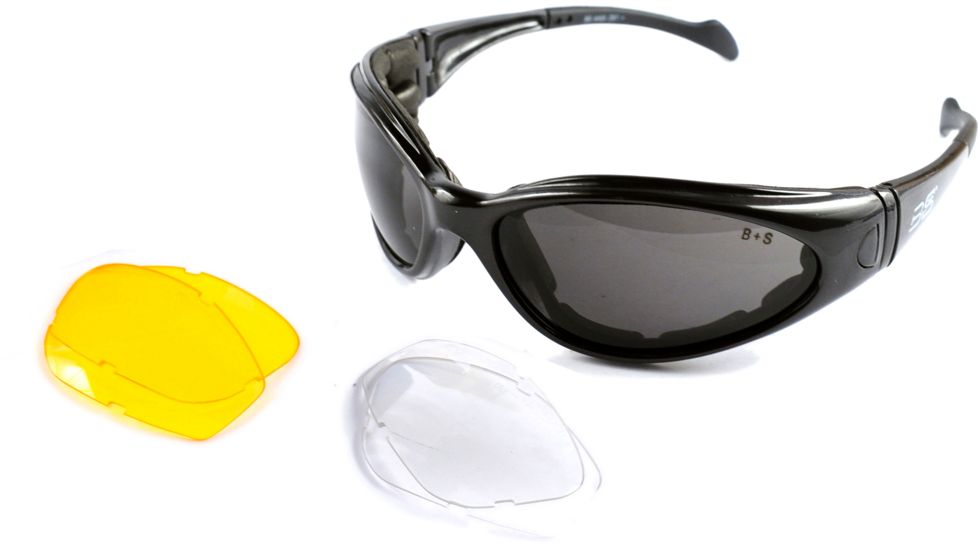 Body Specs BS Cups 2 Goggles, Metallic Bronze Frame w/Grey, Clear, Yellow Lens BS-CUPS-2